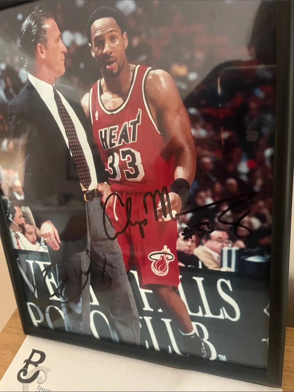 Autographed Miami Heat Wall Frame in Red and Black